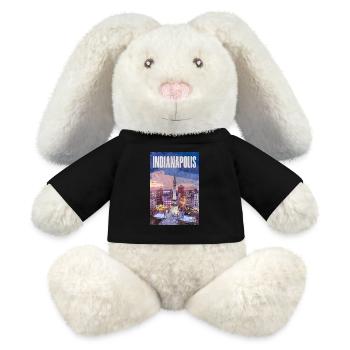 Indianapolis Skyline am Monument Circle - MiniFeet® RecycelHase® Creme - Schwarz - Vorne