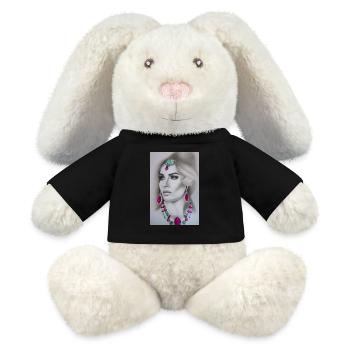 Woman with jewelry - MiniFeet® RecycelHase® Bunny Cream - black - Front
