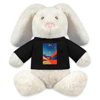 Abstrakte Kunst - MiniFeet® RecycelHase® Creme - Schwarz - Vorne