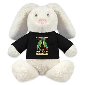 Green Parakeet aka Destroyer of the Silent Parrot - MiniFeet® RecycelHase® Bunny Cream - black - Front