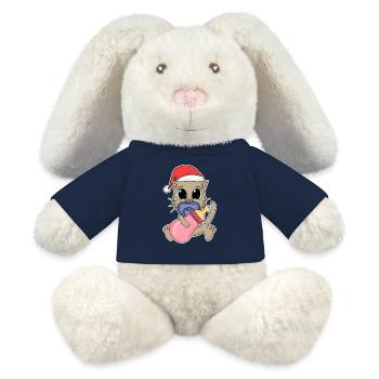 Cat Baby Christmas - MiniFeet® RecycelHase® Bunny Cream - french navy - Front