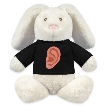 Big ear - MiniFeet® RecycelHase® Bunny Cream - black - Front