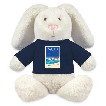 MARSEILLE LES CATALANS - Lapin en peluche recyclé MiniFeet® Crème - bleu marine - Devant