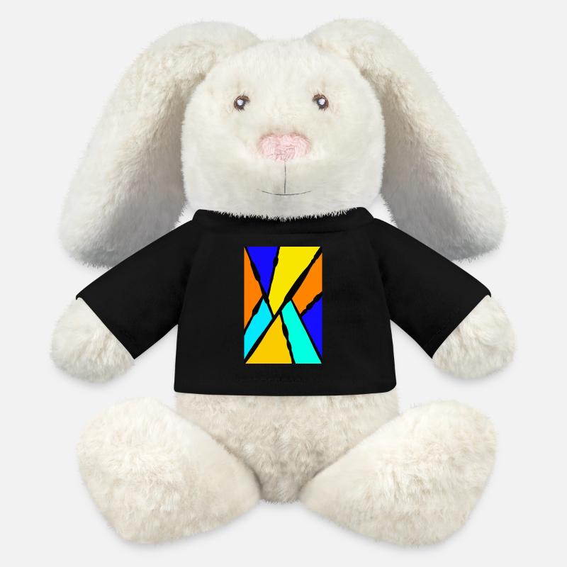 Abstrakte Kunst - MiniFeet® RecycelHase® Creme - Schwarz