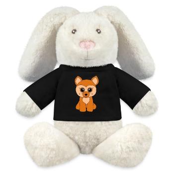 Kleiner süßer Fuchs - MiniFeet® RecycelHase® Creme - Schwarz - Vorne