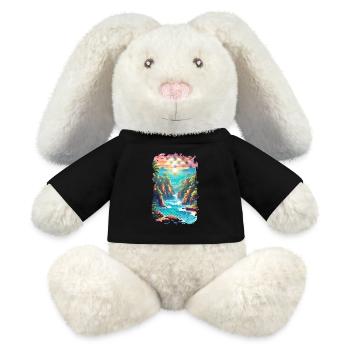 Strandurlaub Sonne Meer - MiniFeet® RecycelHase® Creme - Schwarz - Vorne