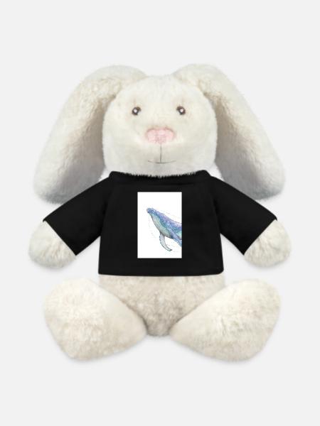Buckelwal - MiniFeet® RecycelHase® Creme - Schwarz