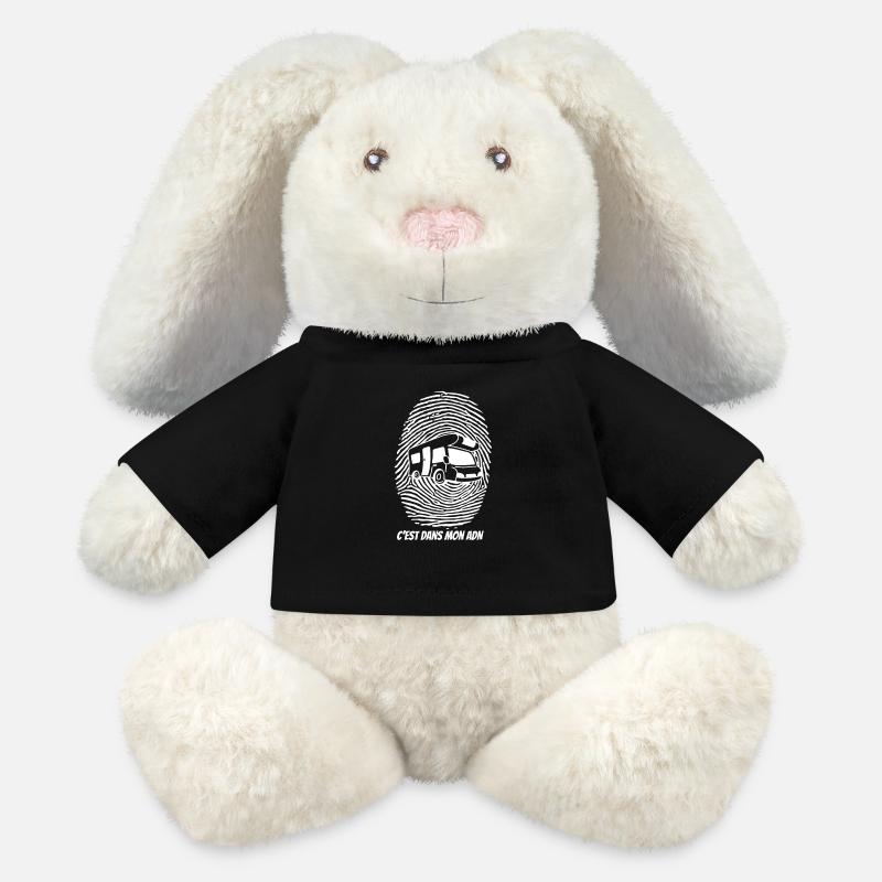 ADN Camping Car - Lapin en peluche recyclé MiniFeet® Crème - noir