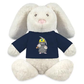 Maulwurf Bergarbeiter Spitzhacke Bergbau - MiniFeet® RecycelHase® Creme - French Navy - Vorne