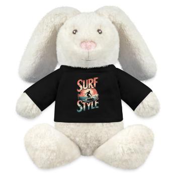 surf style et soleil vintage - Lapin en peluche recyclé MiniFeet® Crème - noir - Devant