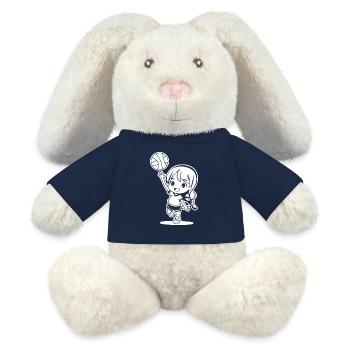 Petit joueur de volley-ball - Lapin en peluche recyclé MiniFeet® Crème - bleu marine - Devant