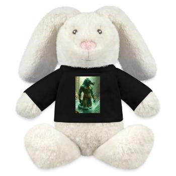 Sobek, krokodilköpfiger Gott im Nil - MiniFeet® RecycelHase® Creme - Schwarz - Vorne