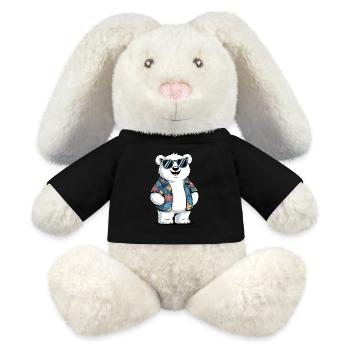 Lustiger Sommer Eisbär - MiniFeet® RecycelHase® Creme - Schwarz - Vorne