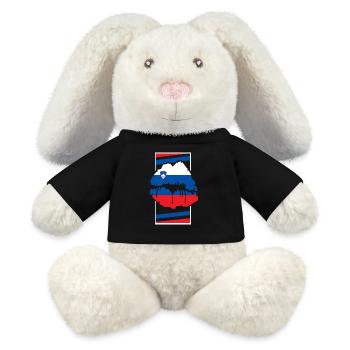 Slowenien - MiniFeet® RecycelHase® Creme - Schwarz - Vorne