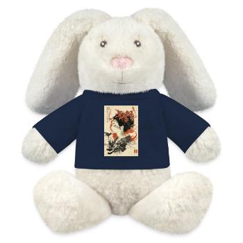 Florale Geisha-Tuschekunst - MiniFeet® RecycelHase® Creme - French Navy - Vorne