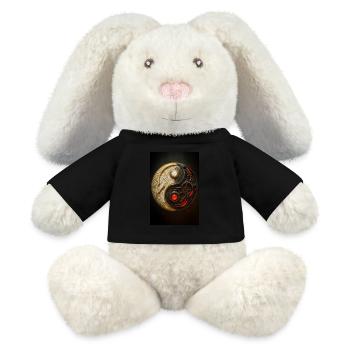 Cyber Yin Yang Gleichgewicht - MiniFeet® RecycelHase® Creme - Schwarz - Vorne