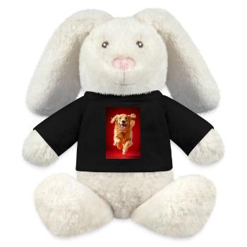 Joie dorée volante - Lapin en peluche recyclé MiniFeet® Crème - noir - Devant