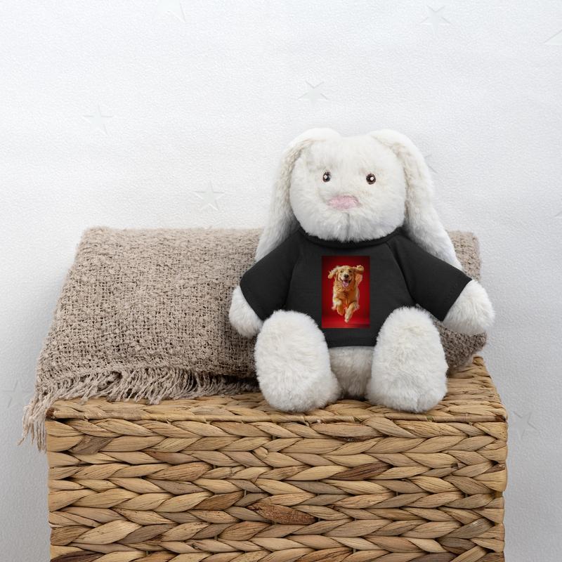 Joie dorée volante Lapin en peluche recyclé MiniFeet® Crème