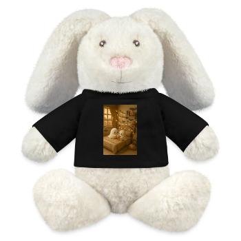 Halloween cozy Ghost - MiniFeet® RecycelHase® Creme - Schwarz - Vorne