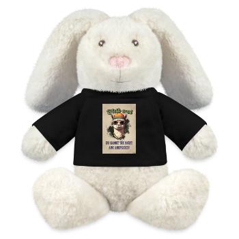 Llama Saying - Restez cool, chemise amusante drôle - Lapin en peluche recyclé MiniFeet® Crème - noir - Devant