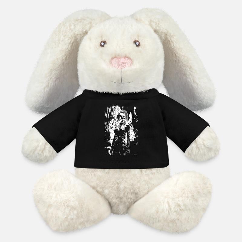 Skull Face Urbanheld - MiniFeet® RecycelHase® Creme - Schwarz