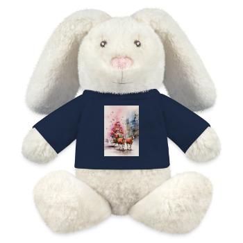 Renne traîneau Noël Watercolor - Lapin en peluche recyclé MiniFeet® Crème - bleu marine - Devant