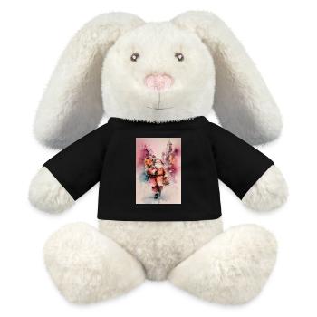 Städtischer Aquarell-Weihnachtsmann und Geschenke - MiniFeet® RecycelHase® Creme - Schwarz - Vorne