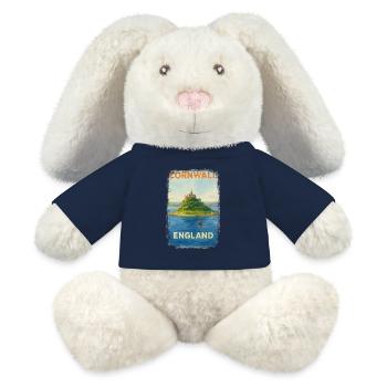 Cornwall England – Watercolor Travel Poster - MiniFeet® RecycelHase® Bunny Cream - french navy - Front