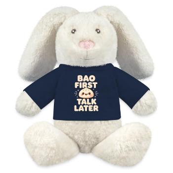 Bao d’abord, on parle ensuite | Dumpling, Foodie - Lapin en peluche recyclé MiniFeet® Crème - bleu marine - Devant