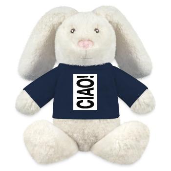 Ciao Typografie Vertikal Minimal Design - MiniFeet® RecycelHase® Creme - French Navy - Vorne