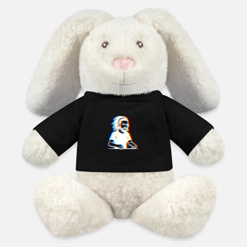 EDM - DJ - Glitch Rave Style - MiniFeet® RecycelHase® Bunny Cream - black