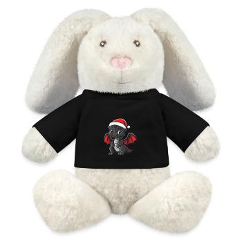 Dragon Noël Mignon - Lapin en peluche recyclé MiniFeet® Crème - noir - Devant