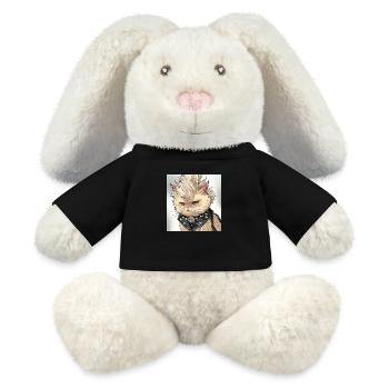 Perserkatze Negan als Punk in Anime Art - MiniFeet® RecycelHase® Creme - Schwarz - Vorne