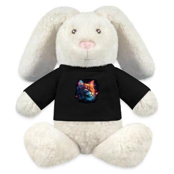 Katze für Katzenmamas, Geschenk Katze Samtpfote - MiniFeet® RecycelHase® Creme - Schwarz - Vorne