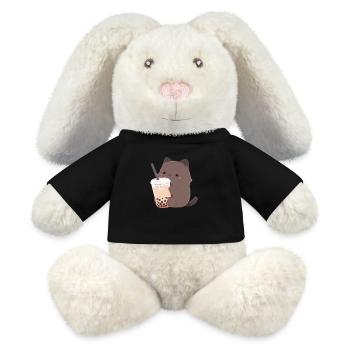 süße Katze - MiniFeet® RecycelHase® Creme - Schwarz - Vorne