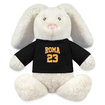 23 (vingt-trois) ROME - Lapin en peluche recyclé MiniFeet® Crème - noir - Devant