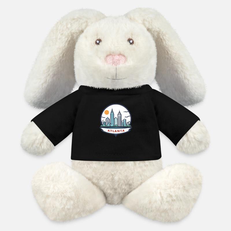 Atlanta Georgia Geschenkidee - MiniFeet® RecycelHase® Creme - Schwarz