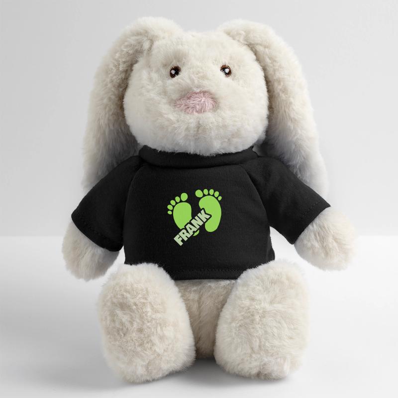 Naissance Frank Lapin en peluche recyclé MiniFeet® Crème