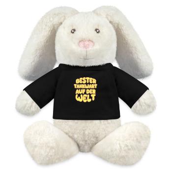 Gift for gas station attendant - MiniFeet® RecycelHase® Bunny Cream - black - Front