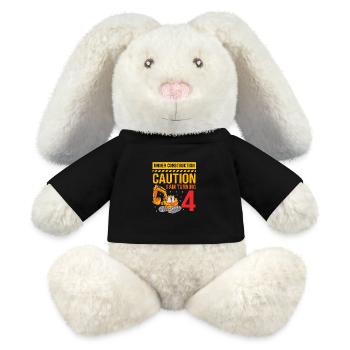 Baustelle Kindergeburtstag - MiniFeet® RecycelHase® Creme - Schwarz - Vorne