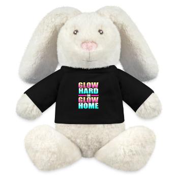 Rave Raver Techno music Techno bass Mischpult - MiniFeet® RecycelHase® Creme - Schwarz - Vorne