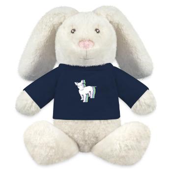 Bullterrier - MiniFeet® RecycelHase® Creme - French Navy - Vorne