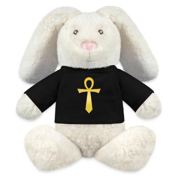 Signes Ankh - Egypte - Ankh - Lapin en peluche recyclé MiniFeet® Crème - noir - Devant