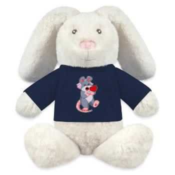 Maus Braut Schleier Hochzeit - MiniFeet® RecycelHase® Creme - French Navy - Vorne