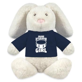 Fille batteur - Lapin en peluche recyclé MiniFeet® Crème - bleu marine - Devant