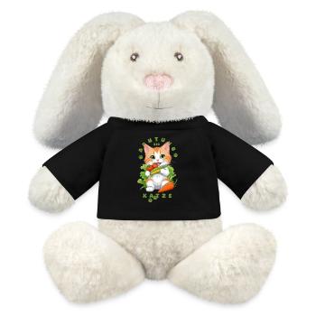 Bio Katze - MiniFeet® RecycelHase® Creme - Schwarz - Vorne