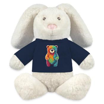 Cooler bunter Bär Gummibär Braunbär Tier - MiniFeet® RecycelHase® Creme - French Navy - Vorne