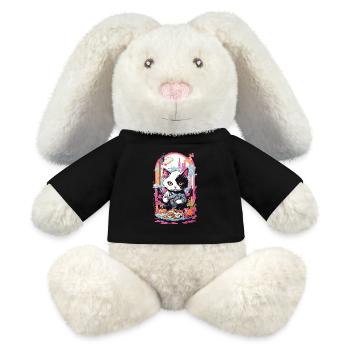 Kawaii Sushi Katze Pastell Goth Japan Style - MiniFeet® RecycelHase® Creme - Schwarz - Vorne