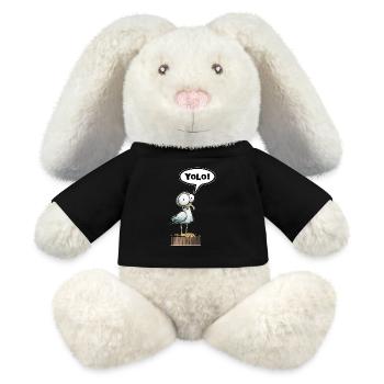 Seagull Speech Bubble Yolo - MiniFeet® RecycelHase® Bunny Cream - black - Front