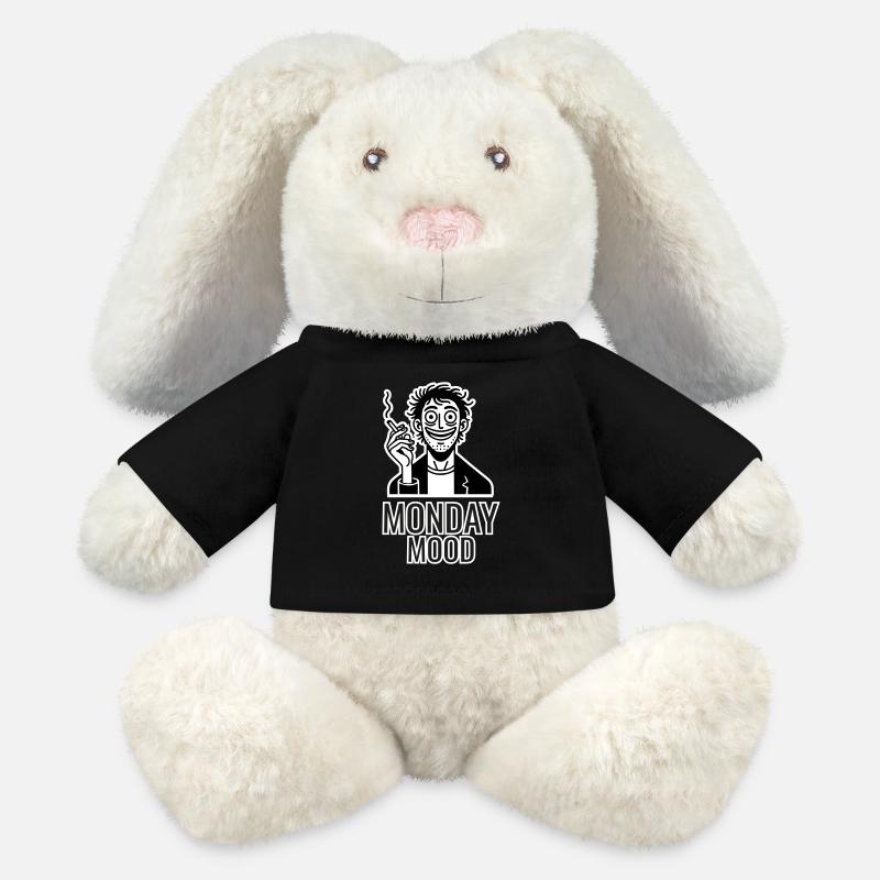 Caffeinated man smoking a cigarette - Monday Mood - MiniFeet® RecycelHase® Bunny Cream - black